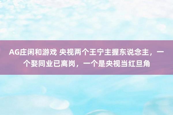 AG庄闲和游戏 央视两个王宁主握东说念主，一个娶同业已离岗，一个是央视当红旦角