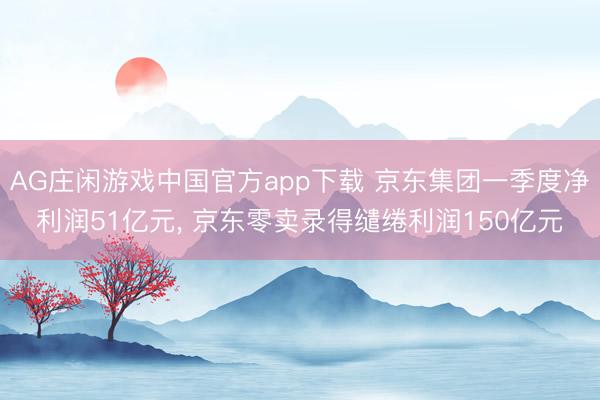 AG庄闲游戏中国官方app下载 京东集团一季度净利润51亿元， 京东零卖录得缱绻利润150亿元