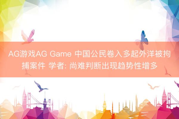 AG游戏AG Game 中国公民卷入多起外洋被拘捕案件 学者: 尚难判断出现趋势性增多