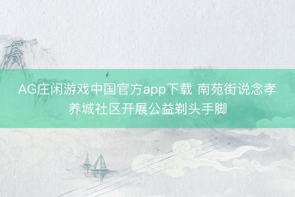 AG庄闲游戏中国官方app下载 南苑街说念孝养城社区开展公益剃头手脚