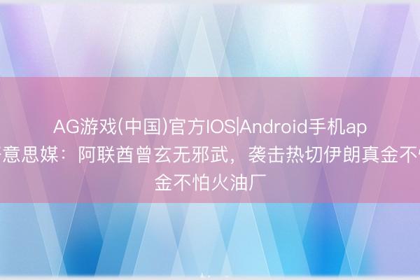 AG游戏(中国)官方IOS|Android手机app下载 好意思媒：阿联酋曾玄无邪武，袭击热切伊朗真金不怕火油厂