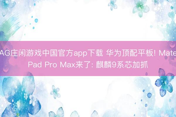 AG庄闲游戏中国官方app下载 华为顶配平板! MatePad Pro Max来了: 麒麟9系芯加抓