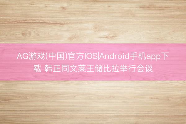 AG游戏(中国)官方IOS|Android手机app下载 韩正同文莱王储比拉举行会谈