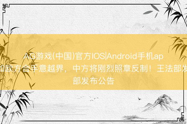 AG游戏(中国)官方IOS|Android手机app下载 如欧方合手意越界，中方将刚烈照章反制！王法部发布公告