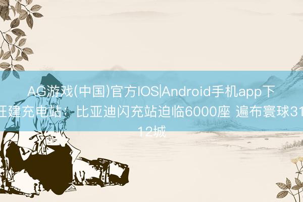 AG游戏(中国)官方IOS|Android手机app下载 狂建充电站:比亚迪闪充站迫临6000座 遍布寰球312城