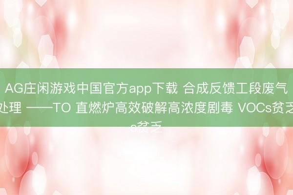 AG庄闲游戏中国官方app下载 合成反馈工段废气处理 ——TO 直燃炉高效破解高浓度剧毒 VOCs贫乏