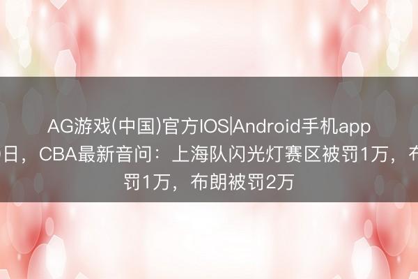 AG游戏(中国)官方IOS|Android手机app下载 5月30日，CBA最新音问：上海队闪光灯赛区被罚1万，布朗被罚2万