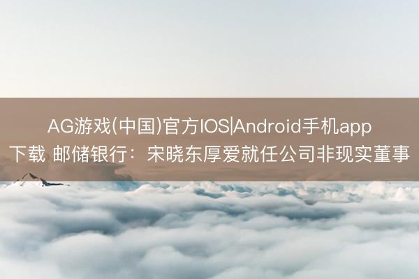 AG游戏(中国)官方IOS|Android手机app下载 邮储银行：宋晓东厚爱就任公司非现实董事