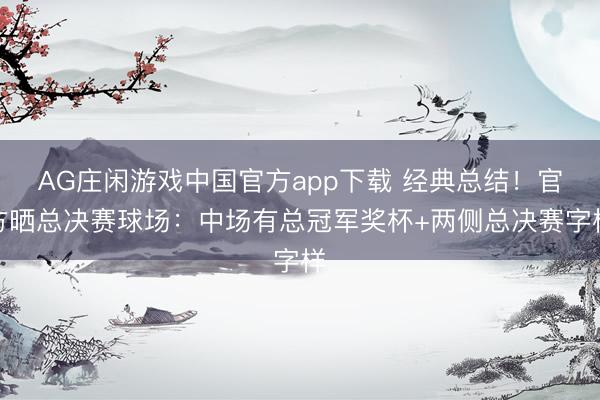 AG庄闲游戏中国官方app下载 经典总结！官方晒总决赛球场：中场有总冠军奖杯+两侧总决赛字样