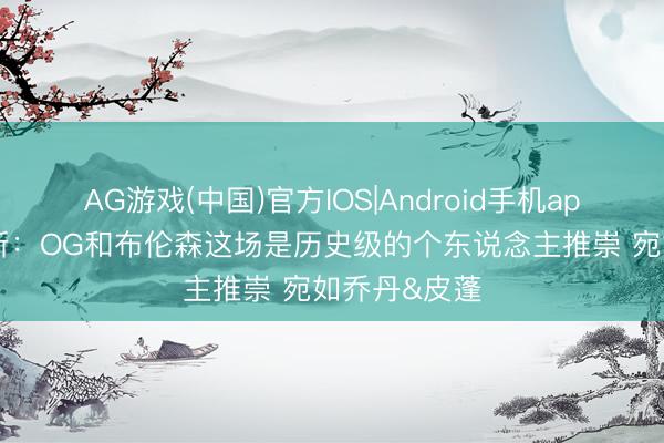 AG游戏(中国)官方IOS|Android手机app下载 帕金斯:OG和布伦森这场是历史级的个东说念主推崇 宛如乔丹&皮蓬