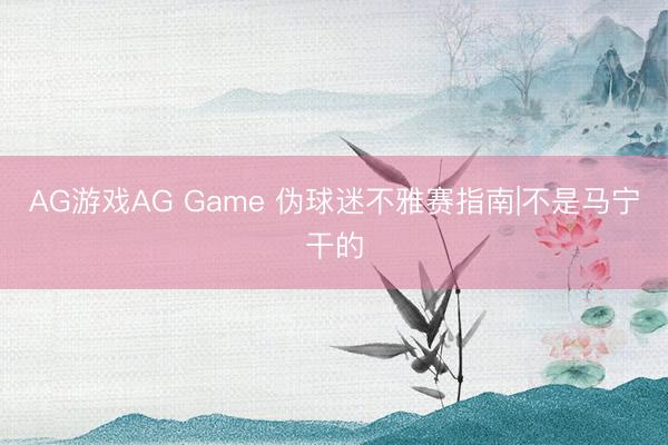 AG游戏AG Game 伪球迷不雅赛指南|不是马宁干的