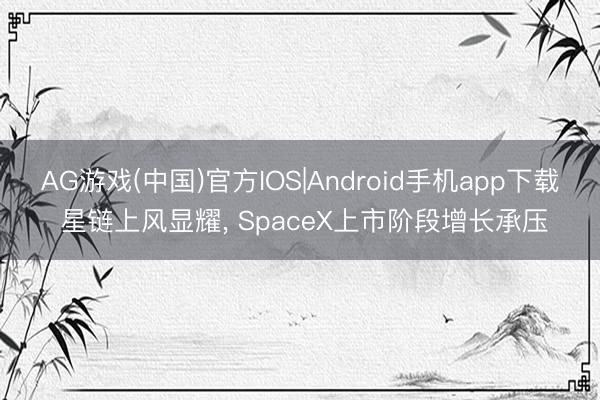 AG游戏(中国)官方IOS|Android手机app下载 星链上风显耀， SpaceX上市阶段增长承压