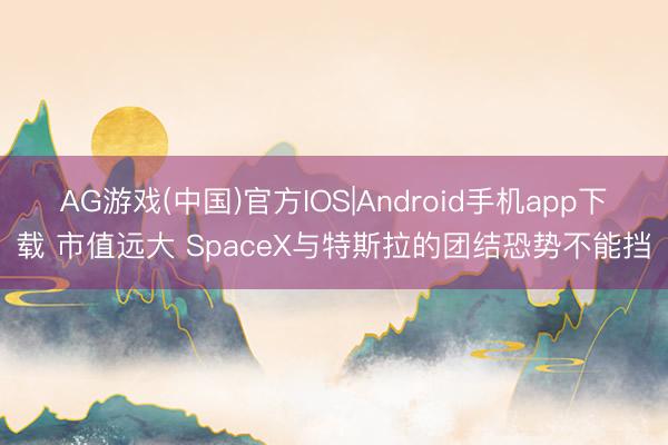 AG游戏(中国)官方IOS|Android手机app下载 市值远大 SpaceX与特斯拉的团结恐势不能挡